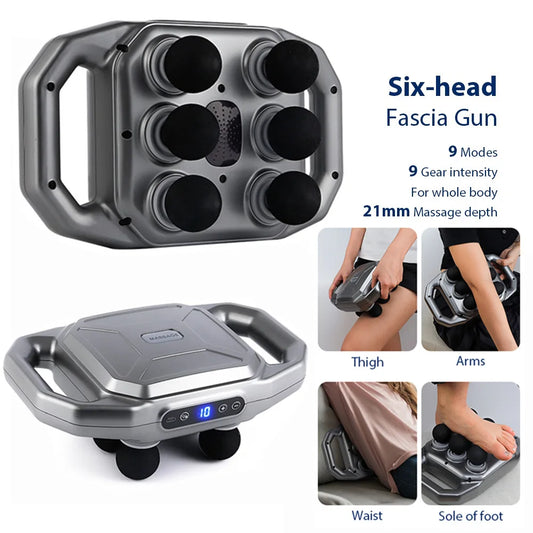 MuscleGlow Six-Head Deep Relief Massage Gun