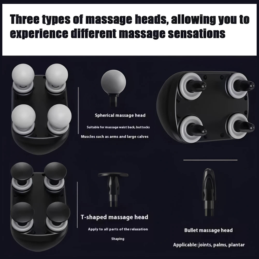 MuscleGlow Four-Head Deep Massage Gun