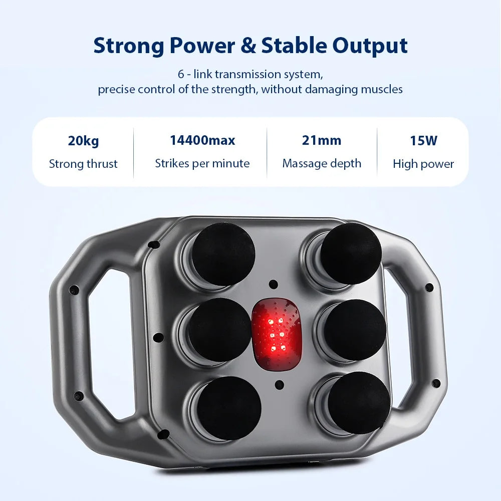 MuscleGlow Six-Head Deep Relief Massage Gun