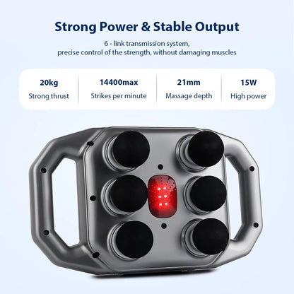 MuscleGlow Six-Head Deep Relief Massage Gun