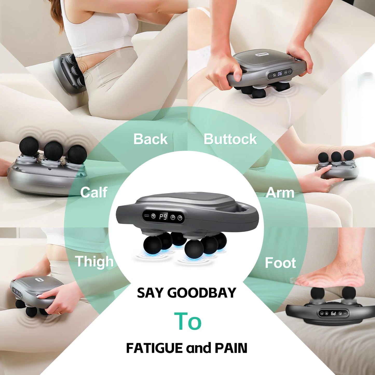 MuscleGlow Pro Six-Head Massage Gun